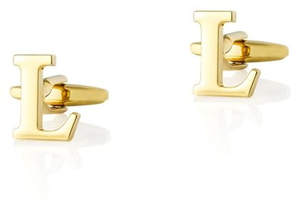 Dsnyu Manschettenknöpfe Buchstaben, Manschettenknöpfe Gold Buchstabe Hemd Anzug Herren Schmuck für Geburtstag Hochzeit
