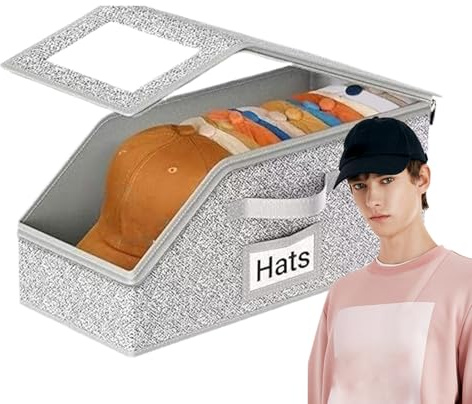 Générique Baseball Hat Storage Organizer, Clear Display Case für 24 Hats, große Kapazität, transparent, Sturdy Closet Organization, ideal für Mützensammlung