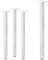 ML-Design Lot de 4 Pieds de Table I-Design 72cm, Blanc Brillant, Industriel, Acier Laqué, Carré, Profil 4x4 cm, Pieds de Meuble Réglables en Hauteur 1-4 cm, Pieds de Support de Table Basse Banc Buffet