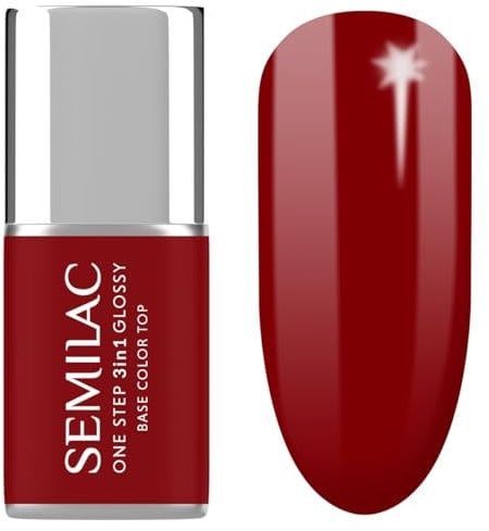 Semilac UV Nagellack 3in1 One Step Glossy S575 Dark Red 7 ml