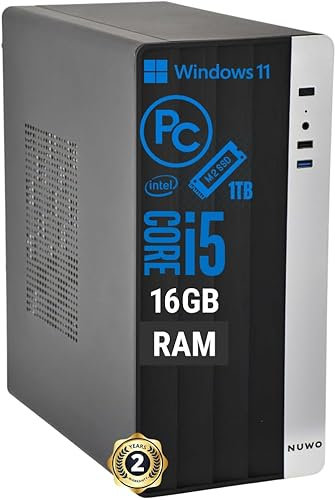 Pc Fisso i5 intel core i5-8500 Cpu fino a 4.10ghz, 16gb Ram Ddr4, Ssd M.2 da 1TB, Wifi Incluso, Windows 11 Pro, Office 2019, Computer PC Desktop completo per ufficio,casa pronto all'uso