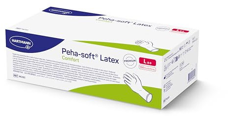 Peha-soft latex comfort Untersuchungshandschuh, puderfrei, Gr; L, 100 Stück