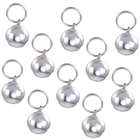 Alasum 10 Stück Teiliges Haustier Glocken für Hundehalsband und Katzenanhänger Silberne Glöckchen mit für Kleine Tiere für DIY Bastelzubehör und