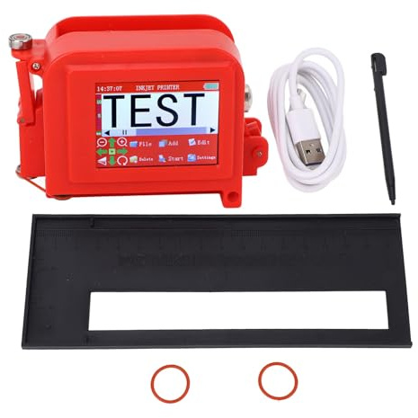 Fafeicy Imprimante à Jet d'encre Portable, écran Tactile HD de 2,8 Pouces avec Processeur Quad Intelligent pour Textile en Plastique et Tissu en Bois, Prend en Charge Les Codes QR, Les