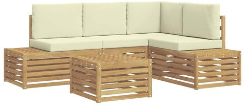 vidaXL Outdoor-Sofagarnitur mit Kissen Weiß 59 x 59 x 37 cm Polyester, Gartenmöbel, modernes Outdoor-Sofa, Eck-Loungebereich, haltbare Terrasse, bequemes Sitzen