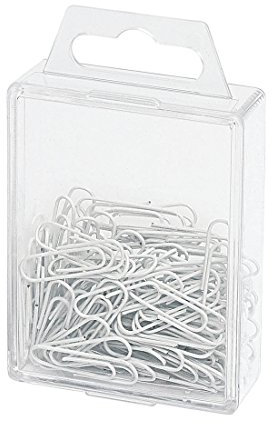 Wedo 901244200 Büroklammern (Metall, 27 mm, mit Kunststoffüberzug) 100 Stück, weiß
