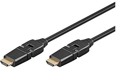Goobay High Speed HDMI Kabel 360 Grad drehbarer Stecker mit Ethernet, HDMI Stecker > HDMI Stecker, 4K Auflösung, HDTV, 3D Wiedergabe, 1,5 Meter
