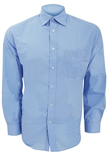 Kustom Kit Mens Long Sleeve Business Shirt (17.5inch) (Light Blue)
