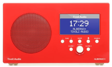Tivoli Audio Albergo+ Radio-Réveil DAB avec Bluetooth Rouge Brillant
