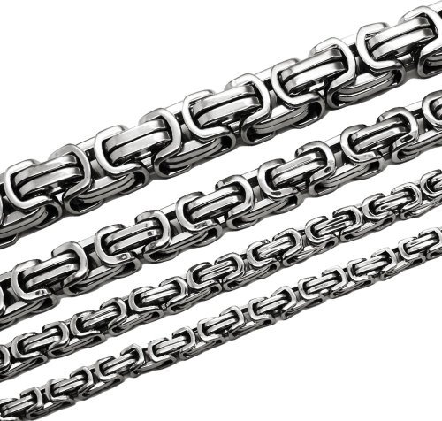 Soul-Cats Königskette Halskette aus Edelstahl für Herren und Damen in Silber Länge: 60 cm Stärke: 12 mm und Armband Länge: 22 cm