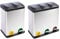 casa pura | Poubelle tri sélectif Brandon | Poubelle tri sélectif à pédale | Acier inoxydable - 3 bacs - Volume 54L