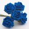 Italian Options Colourfast Artificial Foam Rose Flowers Wedding Bouquet, 5cm, Royal Blue