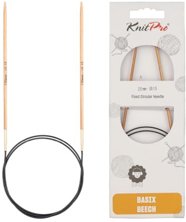 KnitPro Basix Beech Fixed Circular Needles 24 (60cm) | 2.50mm
