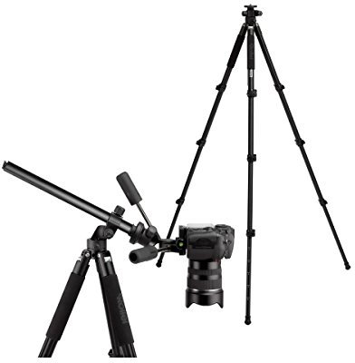 Rollei Rock Solid Gamma 180 Aluminium - Professionelles Stativ mit Dreh und schwenkbarer Mittelsäule - schwarz