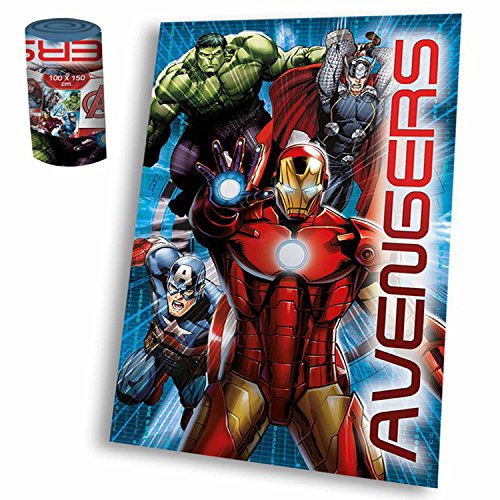 AVENGERS Fleecedecke, Cartoon, Kind, Decke, Rot, Blau, Gold