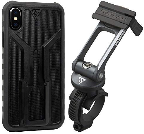 TOPEAK Ridecase iPhone X/XS Hülle mit Ridecase Fahrradhalterung schwarz/grau