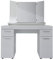 trendteam smart living - Amanda - Schminktisch - Weiß/Weiß Hochglanz - Schreibtisch mit klappbaren Aufsatzspiegel 4 Fächer und 2 Schubladen - (BxHxT) 120 x 141 x 41 cm - Kosmetiktisch mit Stauraum