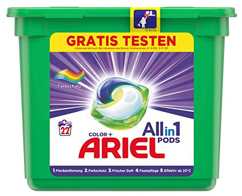 Ariel Waschmittel Pods All-in-1, Color Waschmittel, Farbschutz, 22 Waschladungen