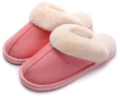 SincereWay Donna Peluche Pantofole Da Casa Pantofole Morbide E Comode Antiscivolo Calore Invernale Pantofole(Pink,34-35)