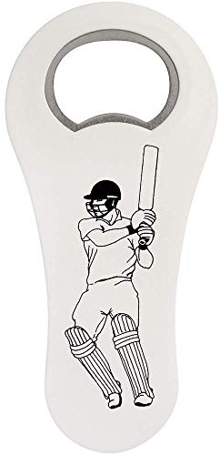 Azeeda 'Cricket Batsman' Magnetic Bottle Opener (BO00044032) | Fridge Magnet / Flat Bar Tool for Beer, Soft Drinks and Home Bars