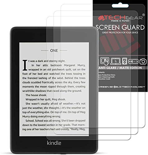 TECHGEAR 3 Stück Anti Glare Matt Displayfolie Kompatibel mit Amazon Kindle Paperwhite 4 (10. Generation 2018) Full screen Matt folie, Matte Blendschutz Schutzfolie