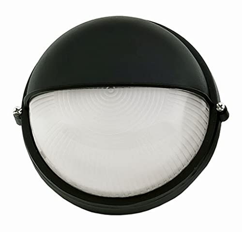 Maritime Außenwandleuchte IP44 rund Ø19cm Schwarz Weiß E27 FLORAID Außenlampe Haustür Terrasse
