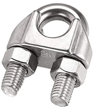 sourcing map Wire Rope Clip Clamp M16 304 Stainless Steel for 16mm Diameter Cable