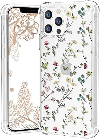 XIMIZU Case for iPhone 13 Pro,Fashion Flower Floral Shockproof Phone Cases with Four Corner Protective Slim Personalised Design Cover for Women and Girls