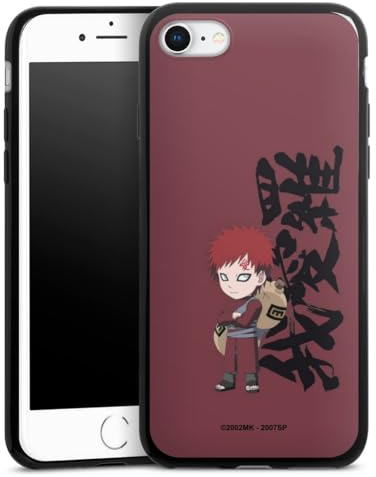 Slim Case extra dünn kompatibel mit Apple iPhone 7 Silikon Handyhülle schwarz Hülle Gaara Naruto Shippuden Fanartikel