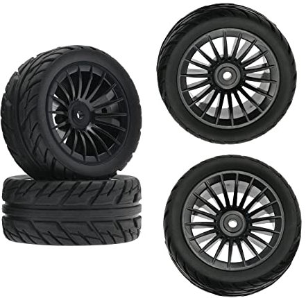 4 Stücke RC Autoreifen 1:16 Auto Hobby Kraftfahrzeug Teil Modifiziertes Ersatzmodell Ersatz DIY Reifen für SG1604 Teenager Automodell Liebhaber Jungen (Nur Reifen), Schwarz