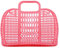 BABANA Kleine Plastikgelee-Taschen - Wiederverwendbarer Geschenkkorb | Strandtasche, Braut-, Osterkorb (Rosa)