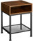 TecTake® Mesilla de Noche, Mesita para Dormitorio de Estilo Industrial, Mesa Auxiliar Minimalista para salón, Mobiliario de Interior (Madera Industrial Oscura, rústica)