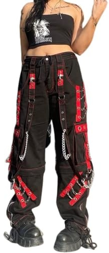 Jean large évasé, pantalon style gothique, emo, années 2000, Harajuku, grunge, hip hop.