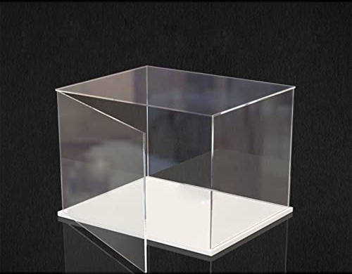 Aufklappbare Vitrine aus Durchsichtigem Acryl Zum Zusammenbauen der Thekenbox Mit Weißem Boden Actionfiguren (30x20x20CM)