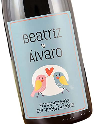 Etiqueta personalizada de 'Novios' para vinos