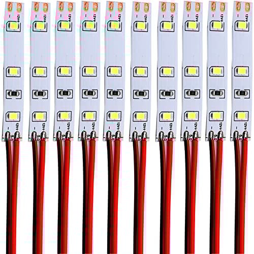 RUNCCI-YUN 10 pcs 12-18V 3-LED Hausbeleuchtung 5cm Weiss mit Kabel 10cm,Modellbau Led Beleuchtung,modellbau beleuchtung modelleisenbahn beleuchtung