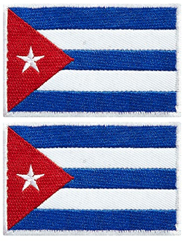 stidsds Paquete de 2 parches bordados de bandera de Cuba, banderas cubanas, parches tácticos militares para ropa, sombrero, mochilas, decoraciones de orgullo
