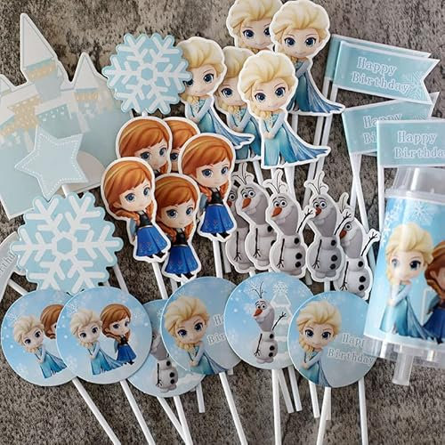 Mini simpatici Frozen, 44 pezzi, decorazione da panetteria, decorazione per torte, decorazioni per feste di compleanno, cupcake Princess