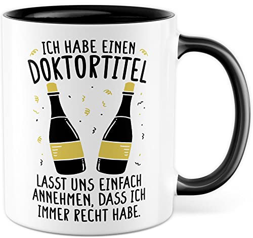 Doktortitel Tasse Geschenk zum Abschluss Kaffeetasse Doktor Geschenkidee Humor promoviert Studium Kaffee-Becher Uni Glückwunsch Hochschule Doktorand Dr. Promovierung Doktorarbeit