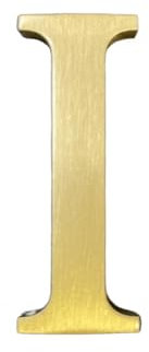 Lettere autoadesive da parete in ottone massiccio, 4,5 cm, color oro, numeri civici, numeri civici, indirizzi, negozi, nomi e studio, combinazione fai da te per la decorazione della casa (lettera I)