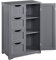 Yaheetech Mueble Baño con 4 Cajones Armario Baño de Suelo Mueble Auxiliar de Cocina Mueble Recibidor para Salon, Estante Ajustable 56x30x82cm Gris Oscuro