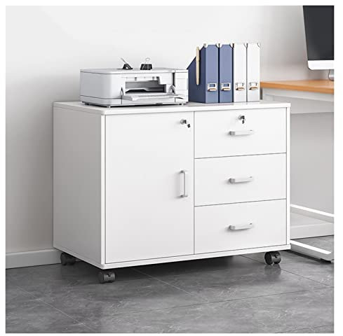 Armadio da Ufficio Armadio di file con serratura Armadio for ufficio in legno Armadio laterale in legno Moderno armadio moderno Cabinet da pavimento con ruote Armadietto per archivio ( Color : B )