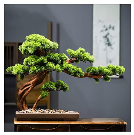 Künstliche Topfpflanzen im chinesischen Stil, Simulation Willkommen, Kiefer, Bonsai, Veranda, Zypresse, Kiefernbaum-Ornamente