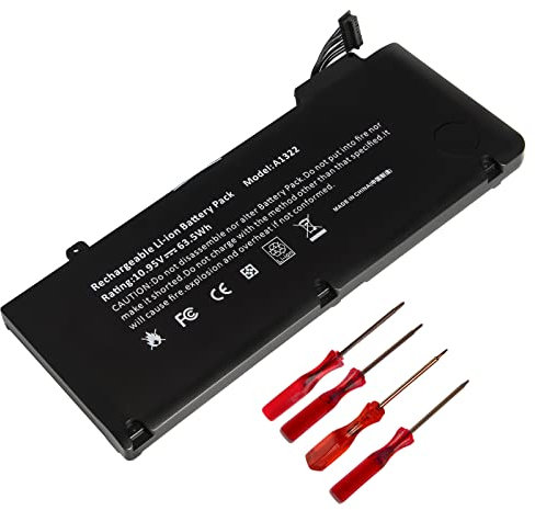 A1278 A1322 Laptop Battery for MacBook Pro 13 Inch [2009 2010 2011 2012 Version] Replacement rechargeable Laptop Battery with Large Capacity & High Performance & Long Life [10.95V 65.7Wh]