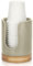 Soleebee Dispenser in ceramica per bicchieri usa e getta, dispenser per bicchieri di carta per acqua e collutorio, supporto in ceramica con base in bambù per bagno, ufficio (beige)