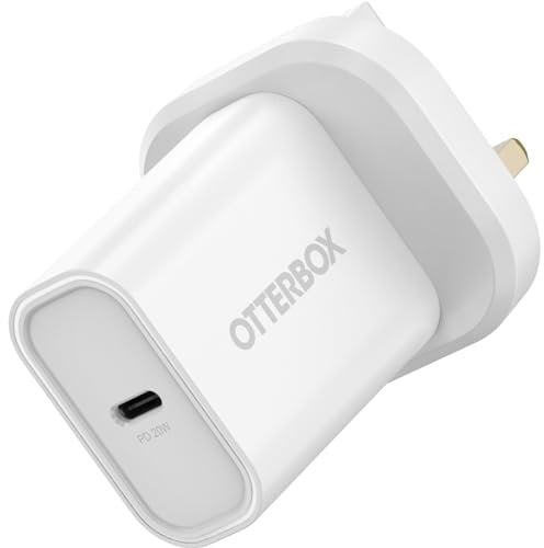 OtterBox Standard UK 20W USB-C PD Wall Charger, Fast Charger for Smartphone and Tablet, Drop Tested, Ultra Durable, White