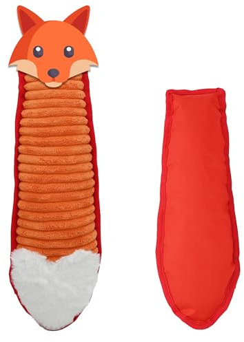 Onmygogo Quietschendes Plüsch-Hundespielzeug, Plüschtierschwanz-Spielzeug für Aggressive Kauer, interaktives Spielzeug für kleine, mittelgroße und große Hunderassen (Fuchs)