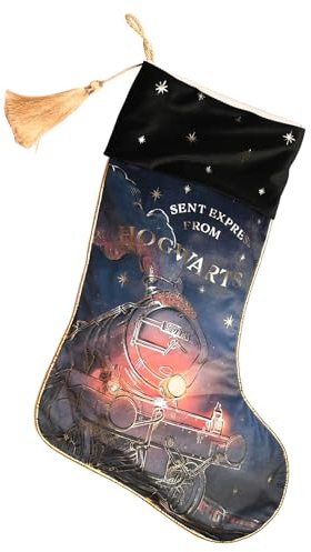 Widdop Harry Potter Hogwarts Express Alumni - Calcetín de Navidad para regalos, 55 cm, regalo para niños, color azul