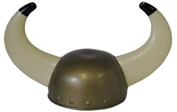 Alsino Wikinger Kostüm Outfit Mittelalter Nordmann Accessoires Helm Horn Bart Hammer Fasching Karneval Vintage-Kostüm, Motiv wählen:52021 Wikinger-Helm Gold