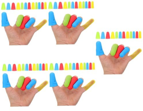 SOLUSTRE 60 Stk Aus Silikon Heißklebestift Silikon-gummi Knackende Fingerspitzen Gummifingerspitzen Büro Fingerschutz Finger Kondom Arbeit Fingerbett Kieselgel